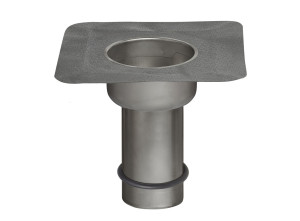 JUAL wpust dachowy pionowy BOWL ze stali nierdzewnej z kołnierzem bitumicznym DN110