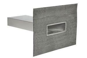 Przelew bezpieczeństwa ze stali nierdzewnej z kołnierzem z PVC Protan Light Grey zakończenie rury proste 90° Jual