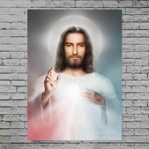 Jezus Miłosierny. Obraz A4 z zawieszką