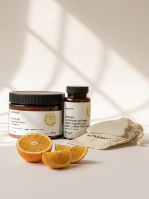 Sundose° Zestaw Prezentowy Różowy z Kolagenem i Kamieniem Gua Sha