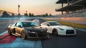 Jazda po torze Audi R8 V10 + Nissan GT-R