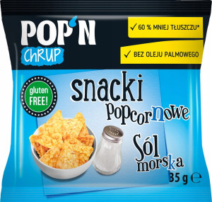 POP'N CHRUP SNACKI POPCORNOWE SÓL MORSKA 35G