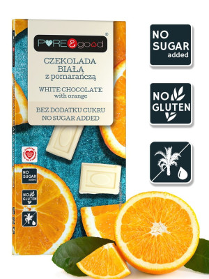 PURE&GOOD CZEKOLADA BIAŁA Z POMARAŃCZĄ 75G