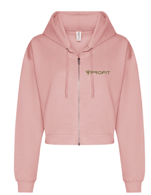 PROFIT BLUZA KRÓTKA ROZPINANA Z KAPTUREM RÓŻOWA