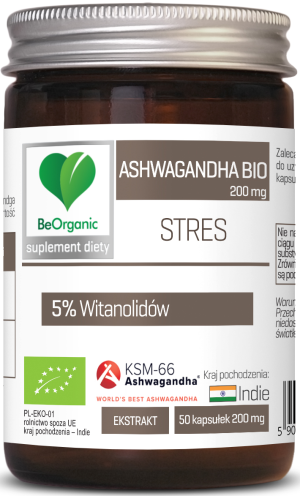 BEORGANIC ASHWAGANDHA KSM-66 5% BIO 200MG 50KAPS