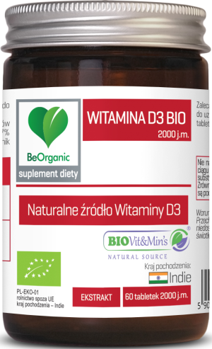 BEORGANIC WITAMINA D3 2000 BIO 60 TABL