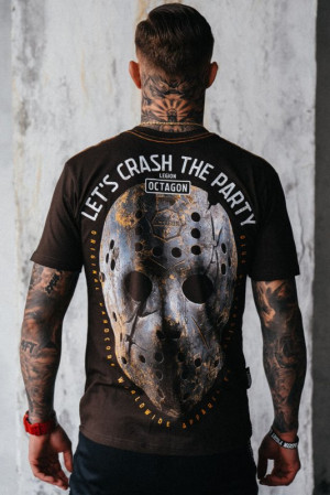 OCTAGON T-SHIRT LET'S CRUSH THE PARTY BROWN