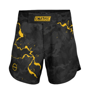 OCTAGON SHORTY MMA MARBLE CAMO YELLOW