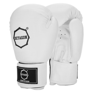 OCTAGON RĘKAWICE BOKSERSKIE TANK SKÓRA WHITE