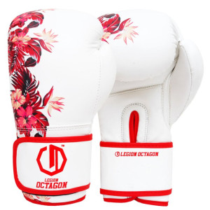 OCTAGON RĘKAWICE DAMSKIE LEGION FLOWER WHITE RED