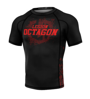 OCTAGON RASHGUARD LEGION PREMIUM GRUNGE BL/RED