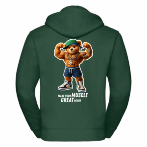 PROFIT BLUZA MISIEK MUSCLE PREMIUM DEEP BOTTLE GREEN Z SUWAKIEM