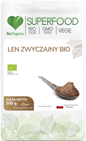 BEORGANIC LEN ZWYCZAJNY (SIEMIĘ LNIANE) BIO 200G