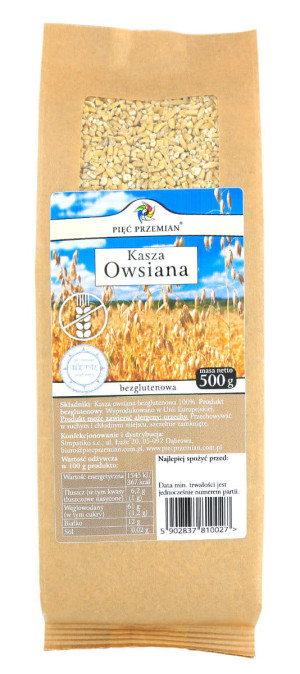 PIĘĆ PRZEMIAN KASZA OWSIANA BEZGLUTENOWA 500G