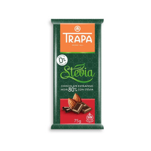 TRAPA CZEKOLADA GORZKA 80% KAKAO ZE STEWIĄ 75G