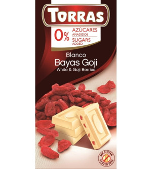 TORRAS CZEKOLADA BIAŁA Z GOJI BEZ DOD. CUKRU 75G