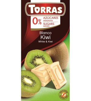 TORRAS CZEKOLADA BIAŁA Z KIWI BEZ DOD. CUKRU 75G