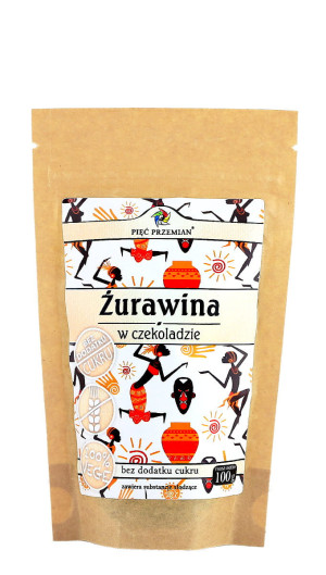 PIĘĆ PRZEMIAN ŻURAWINA W CZEKOLADZIE B.CUKRU 100G
