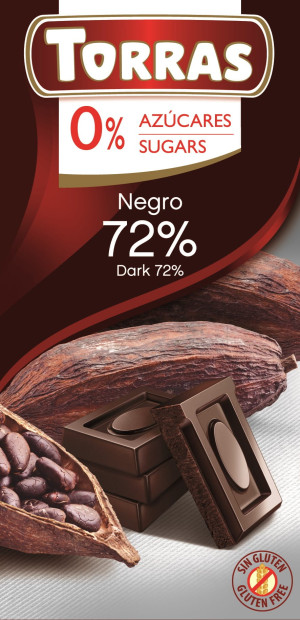 TORRAS CZEKOLADA GORZKA 72% KAKAO BEZ CUKRU 75G