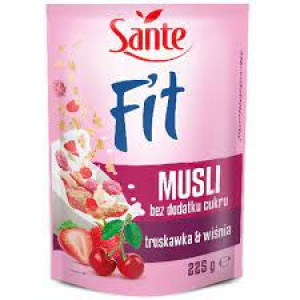 FIT MUSLI TRUSKAWKA WIŚNIA BEZ DODAT CUKRU 225G
