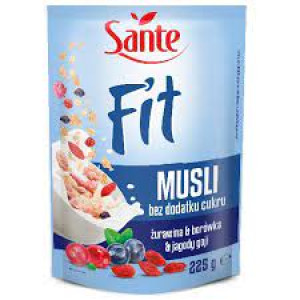FIT MUSLI ŻURAWINA BOROWKA GOJI BEZ CUKRU 225G