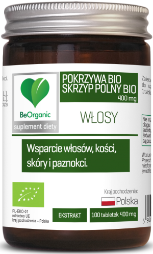 BEORGANIC SKRZYP POKRZYWA BIO 400MG 100TAB