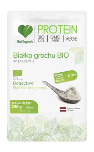 BEORGANIC BIAŁKO GROCHU W PROSZKU 200G