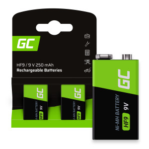 Greencell Baterie Akumulatorki 2x 9V HF9 Ni-MH 250mAh
