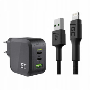 Ładowarka USB-C GaN 65W + Kabel Lightning 1,2m do ładowania iPhone