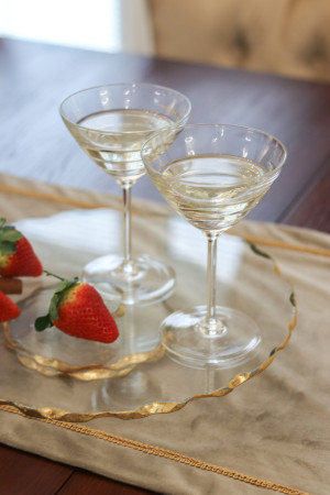 Zestaw kryształowych kieliszków do martini