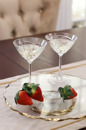 Zestaw kryształowych kieliszków do martini