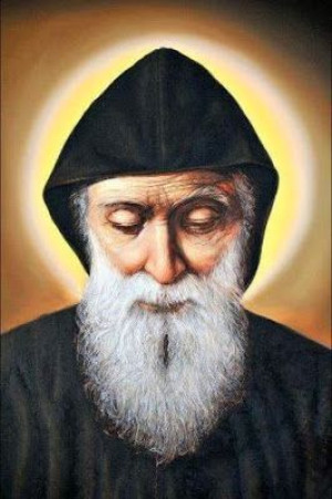 Wyklejanka - 50 x 40 cm - św. Charbel - Diamentowa Mozaika - DIY