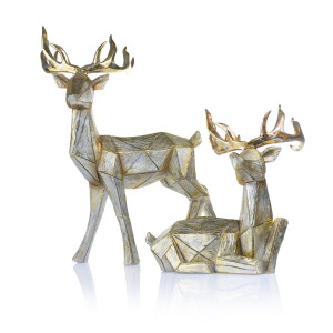 Figurka - Renifery w Nowoczesnym Stylu - 39 cm - Decorato
