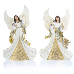 Figurka - Anioły ze Złotymi Zdobieniami - 30 cm - Decorato