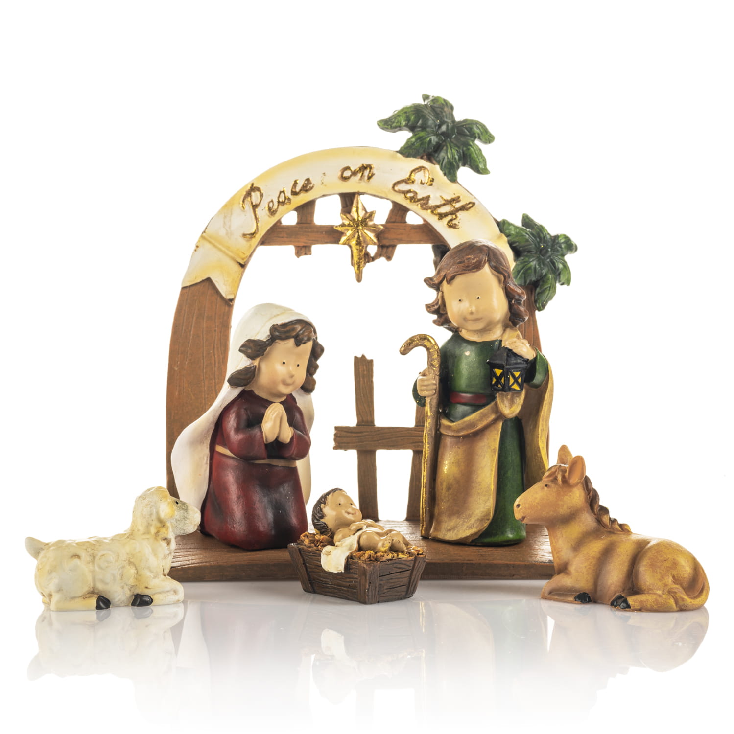 Szopka Bożonarodzeniowa - Bajkowa Święta Rodzina - 17 cm - Decorato