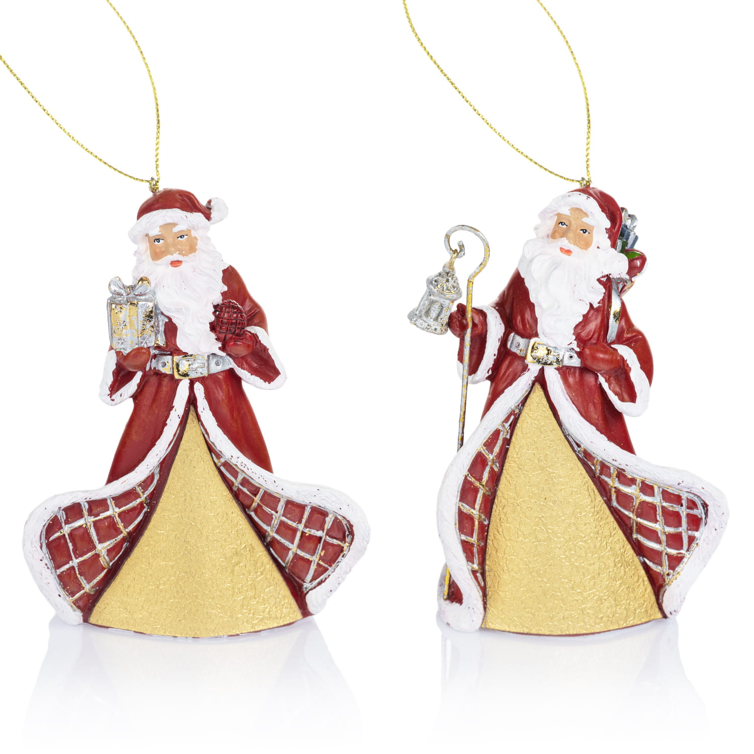 Figurka - Święty Mikołaj - Zawieszka na Choinkę - 13 cm - Decorato - Dwa warianty