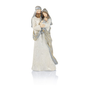 Szopka Bożonarodzeniowa - Złociście Błyszcząca Święta Rodzina - 30 cm - Decorato