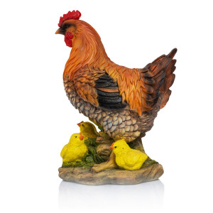 Figura Do Szopki Bożonarodzeniowej - Kura Elżbieta Z Kurczątkami - 38 cm - Grande