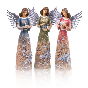 Figurka - Anioł ze Srebrnym Zdobieniem - 24cm - Decorato - Wybór wariantu
