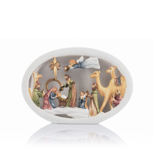 Szopka Bożonarodzeniowa - Nowoczesna Szopka - Podświetlana - 8 cm - Bianco