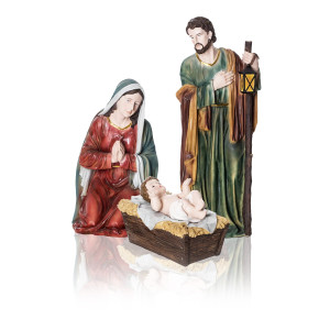Szopka Bożonarodzeniowa - Święta Rodzina - Zestaw 3 Figur - 114 cm - Grande