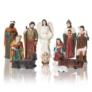 Szopka Bożonarodzeniowa - Zestaw 11 Figur - Ręcznie Malowane - 78 cm - Grande