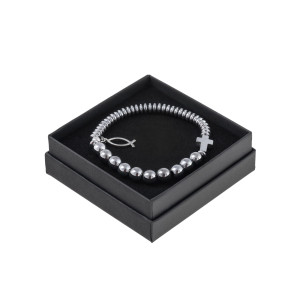 Bransoletka Z Kamienia Naturalnego - Dziesiątek Różańca - Hematyt - Koralik 8 mm -  Pudełko Ozdobne - Ematite