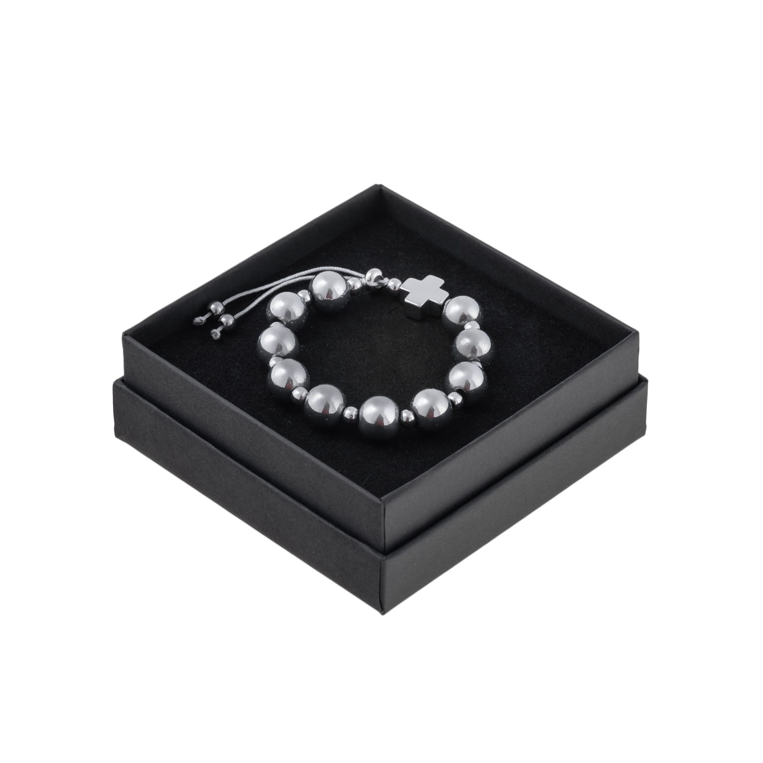 Bransoletka Z Kamienia Naturalnego - Dziesiątek Różańca - Hematyt - Koralik 10 mm -  Pudełko Ozdobne - Ematite