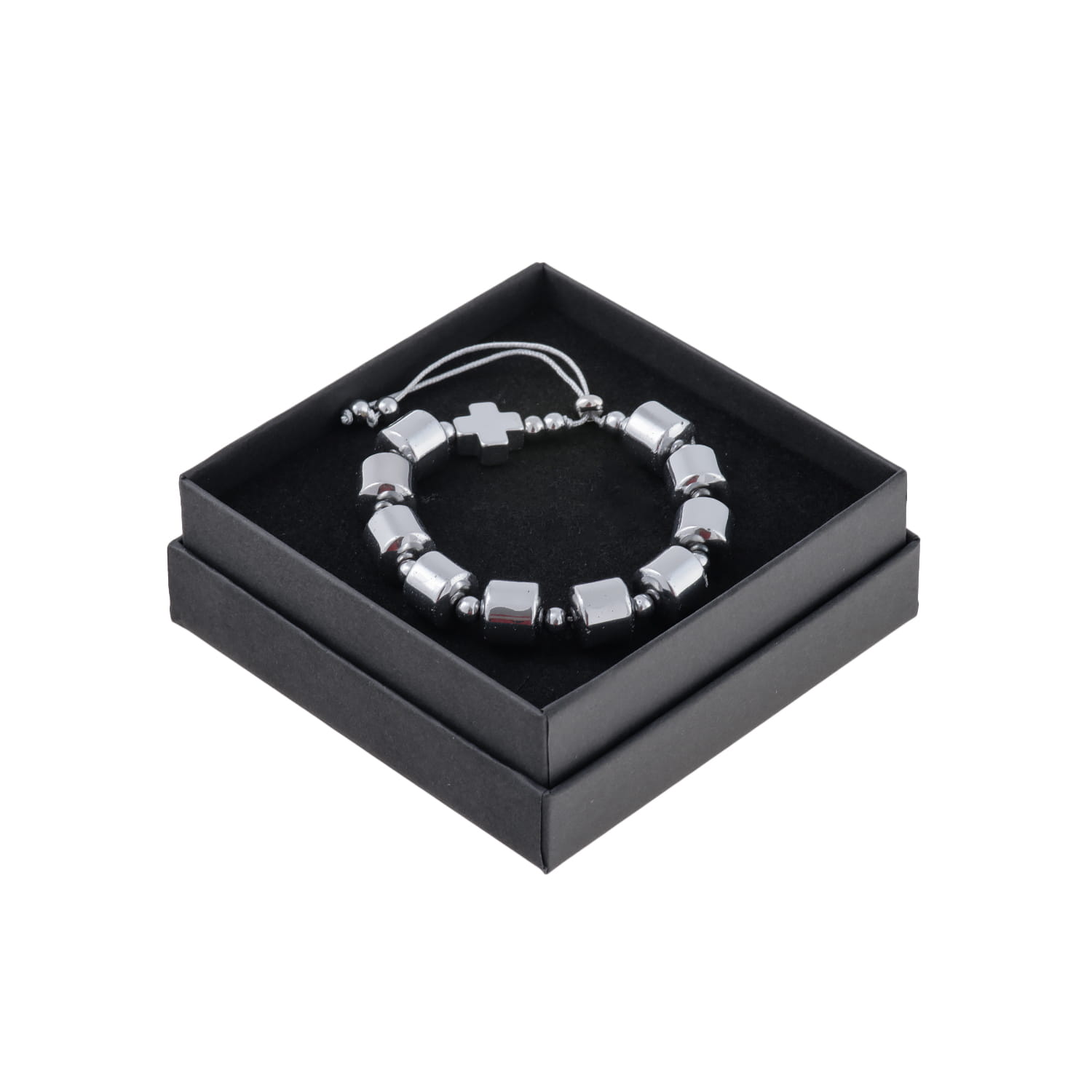 Bransoletka Z Kamienia Naturalnego - Dziesiątek Różańca - Hematyt - Koralik 10 mm -  Pudełko Ozdobne - Ematite