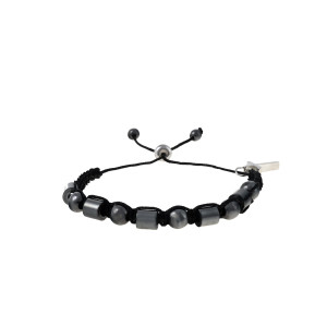 Bransoletka Z Kamienia Naturalnego - Dziesiątek Różańca - Hematyt - Koralik 6 mm -  Ematite