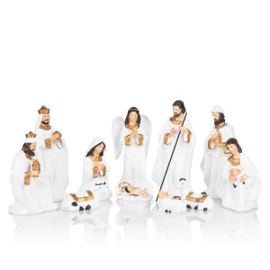 Szopka Bożonarodzeniowa - Zestaw 11 Figurek - Minimalistyczna Kolorystyka - 16,5 Cm - Classic