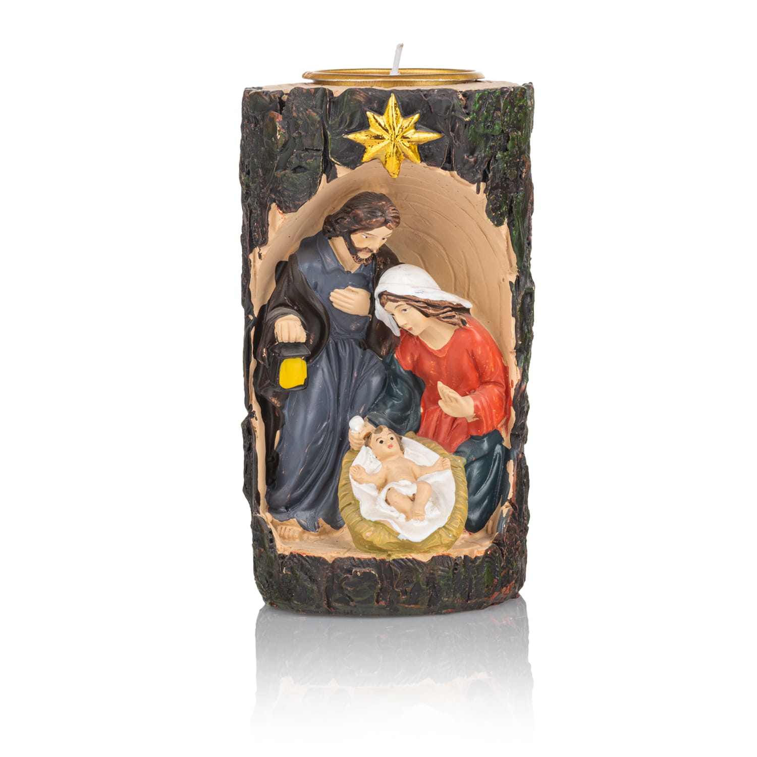 Świecznik - szopka bożonarodzeniowa - Święta Rodzina - 13 cm - Classic