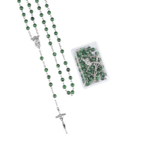 Różaniec - 6 mm - malachit syntetyczny