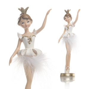Figurka - Świąteczna Baletnica - Ręcznie Malowana - 21 Cm - Favola